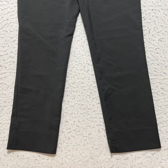 Zara Women's 6 Capri Length Career Flat Front Dress Pants Solid Black Stretch - Picture 8 of 11
